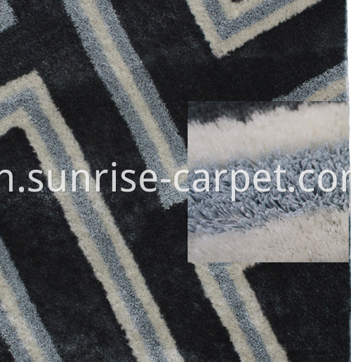 strip and silk 3D design rug